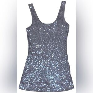 Express Brand Light Tan Brown Neutral Sequin Tank Top in Small